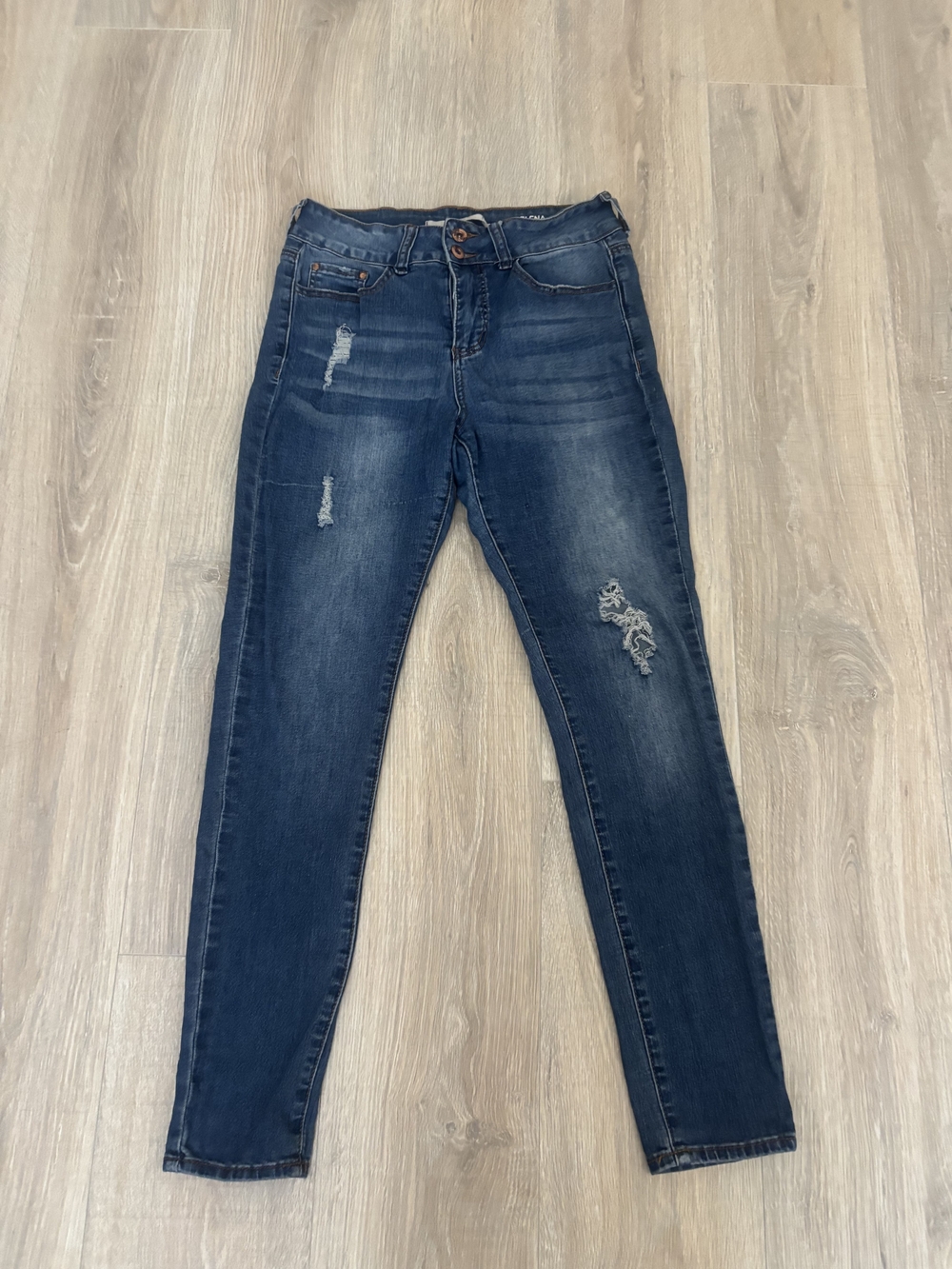 Helena Dark Blue Skinny Distressed Jeans